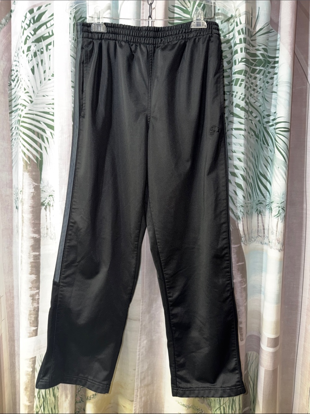 STARTER Black Men’s Jogger Track Pants with Side Stripe